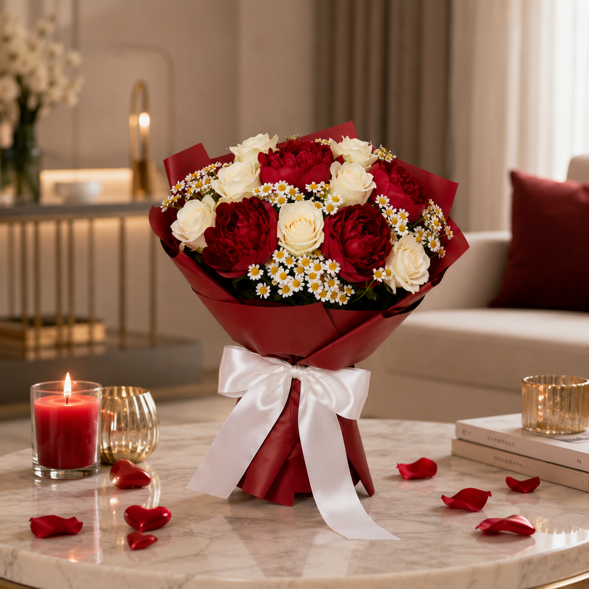 Crimson Snowfall - Valentine's Special Bouquet – photo 4