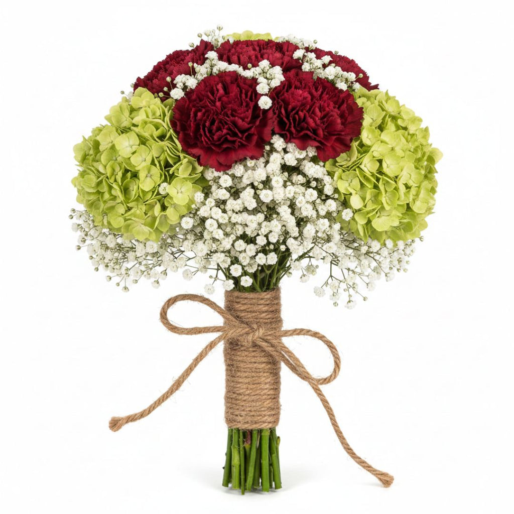 Emerald Maroon Bridal Bouquet by Black Petals Flowers
