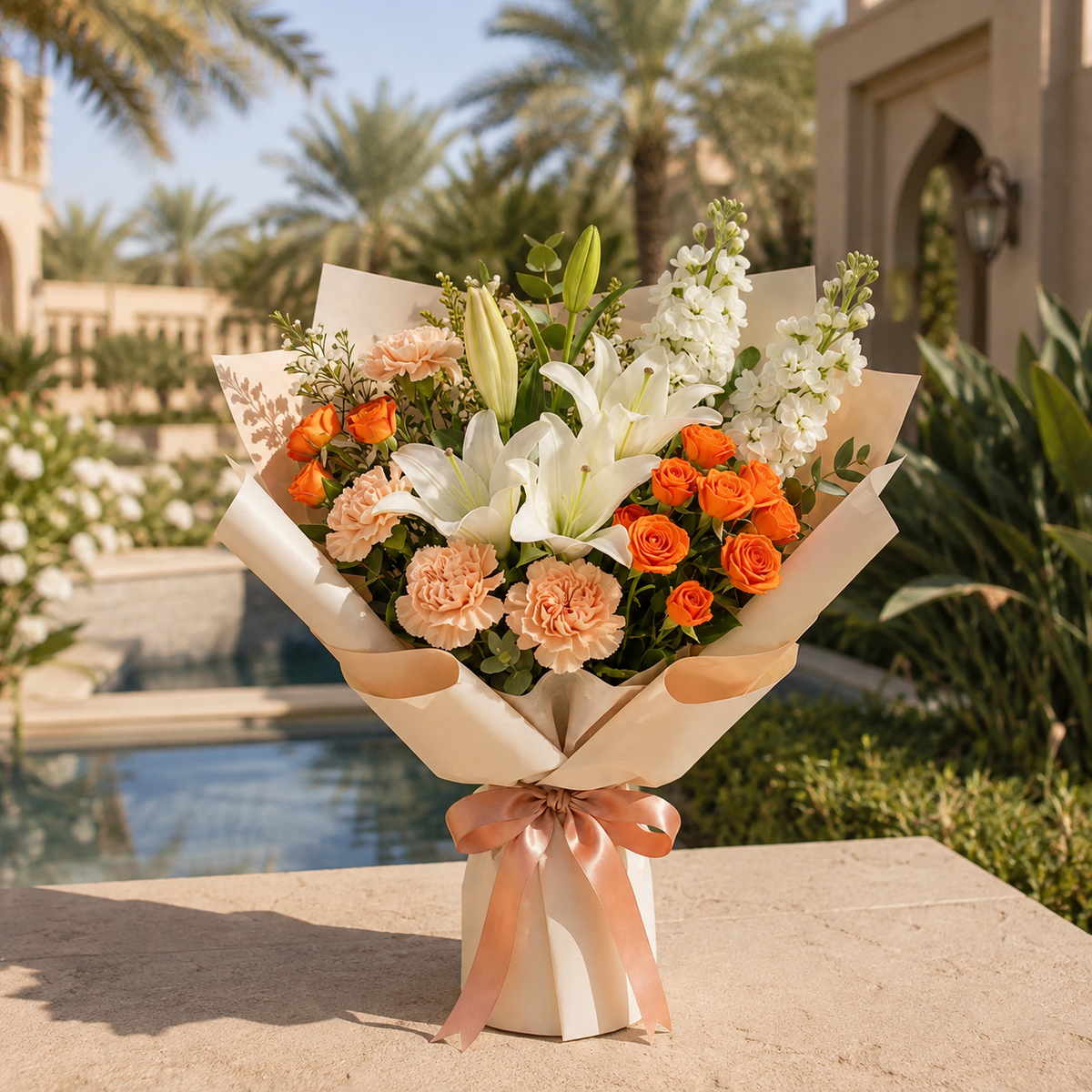 Gentle Miss You Bouquet with Lilies, Carnations & Baby Roses – photo 6