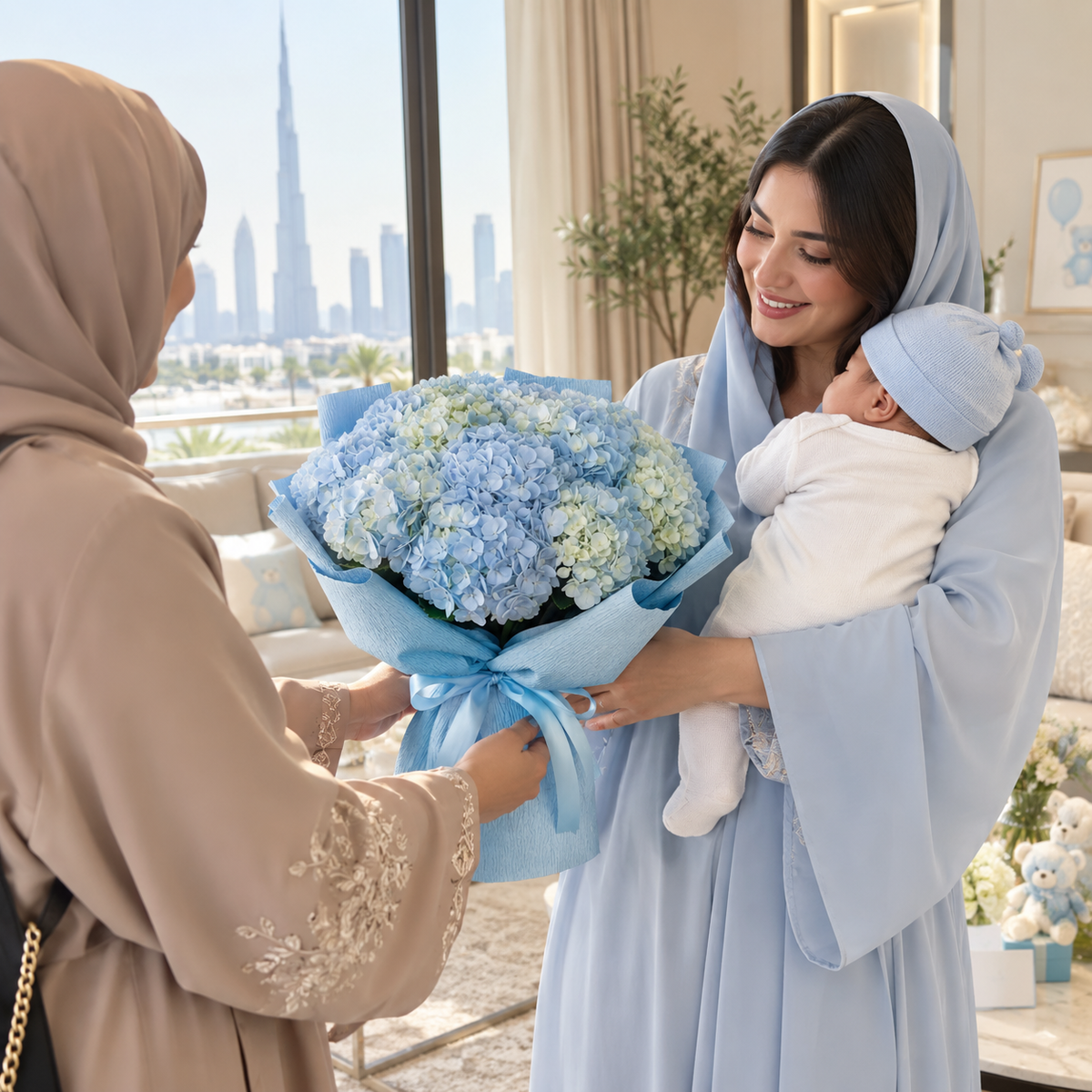 Gentle Sky – Sky Blue Hydrangea Bouquet – photo 5