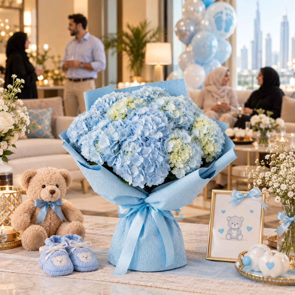 Gentle Sky – Sky Blue Hydrangea Bouquet – photo 6