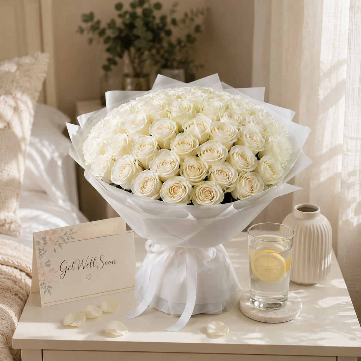 Gentle Strength-51 White Roses