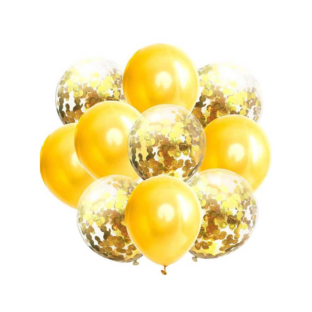 Golden Confetti balloons set of 10