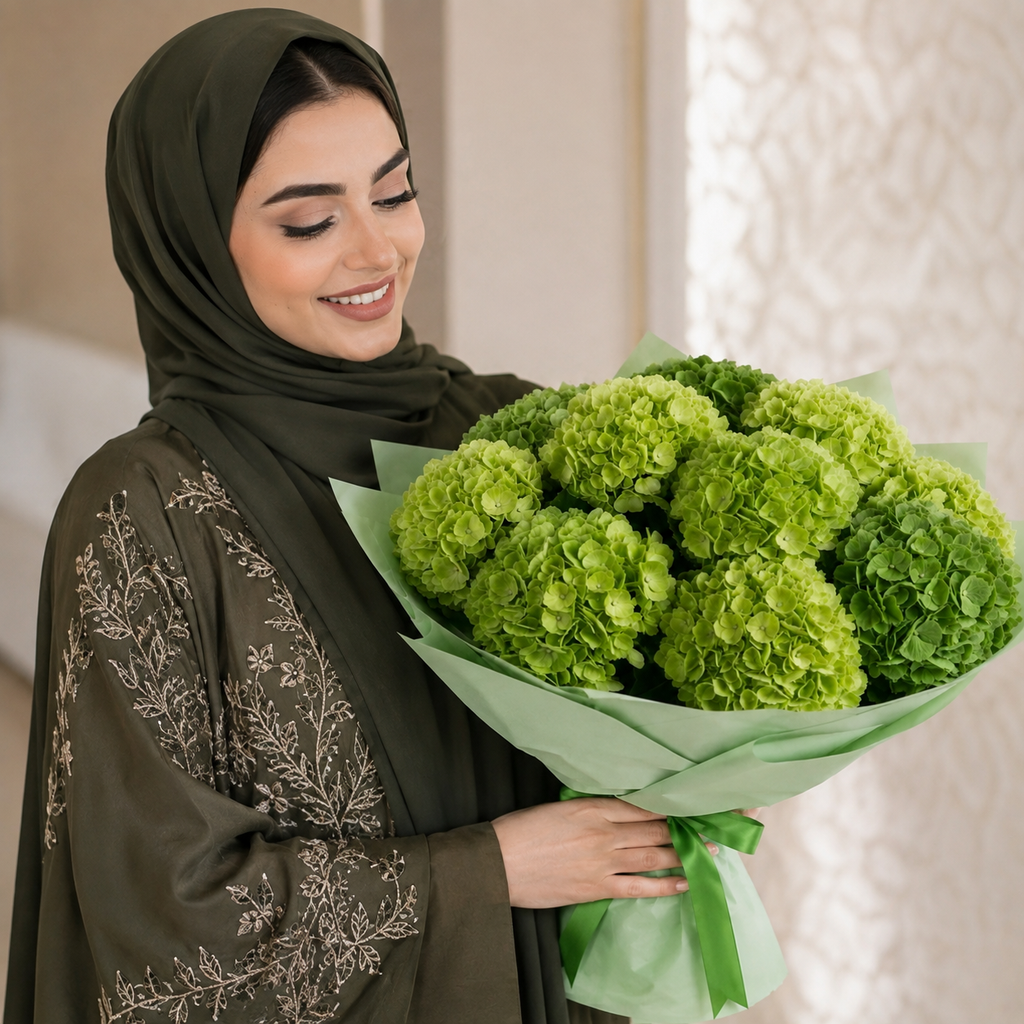 Emerald Glow – Green Hydrangea Bouquet