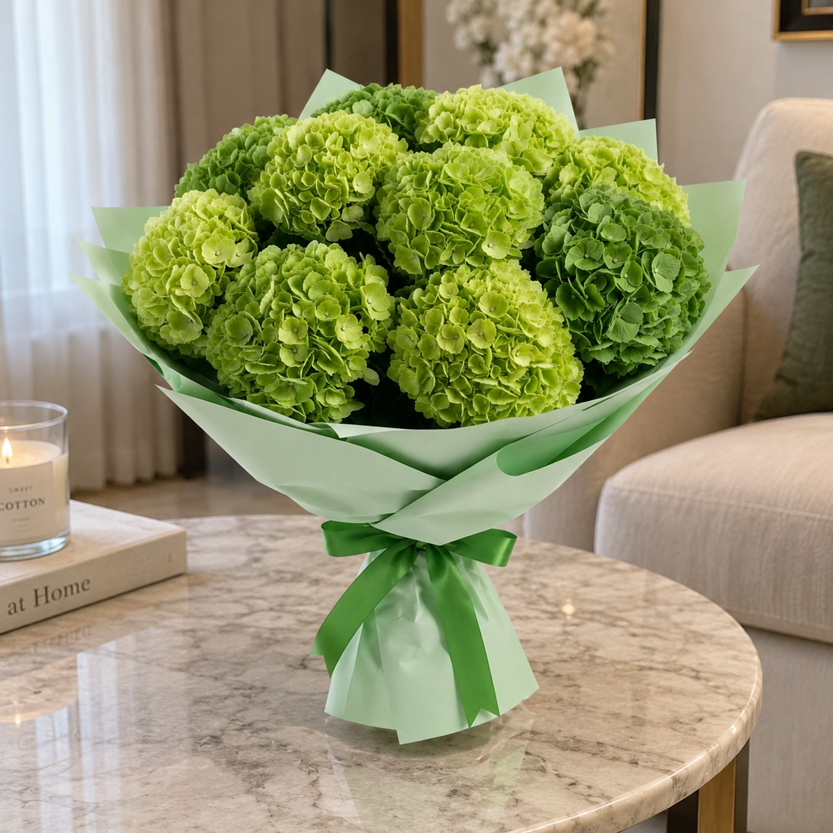 Emerald Glow – Green Hydrangea Bouquet