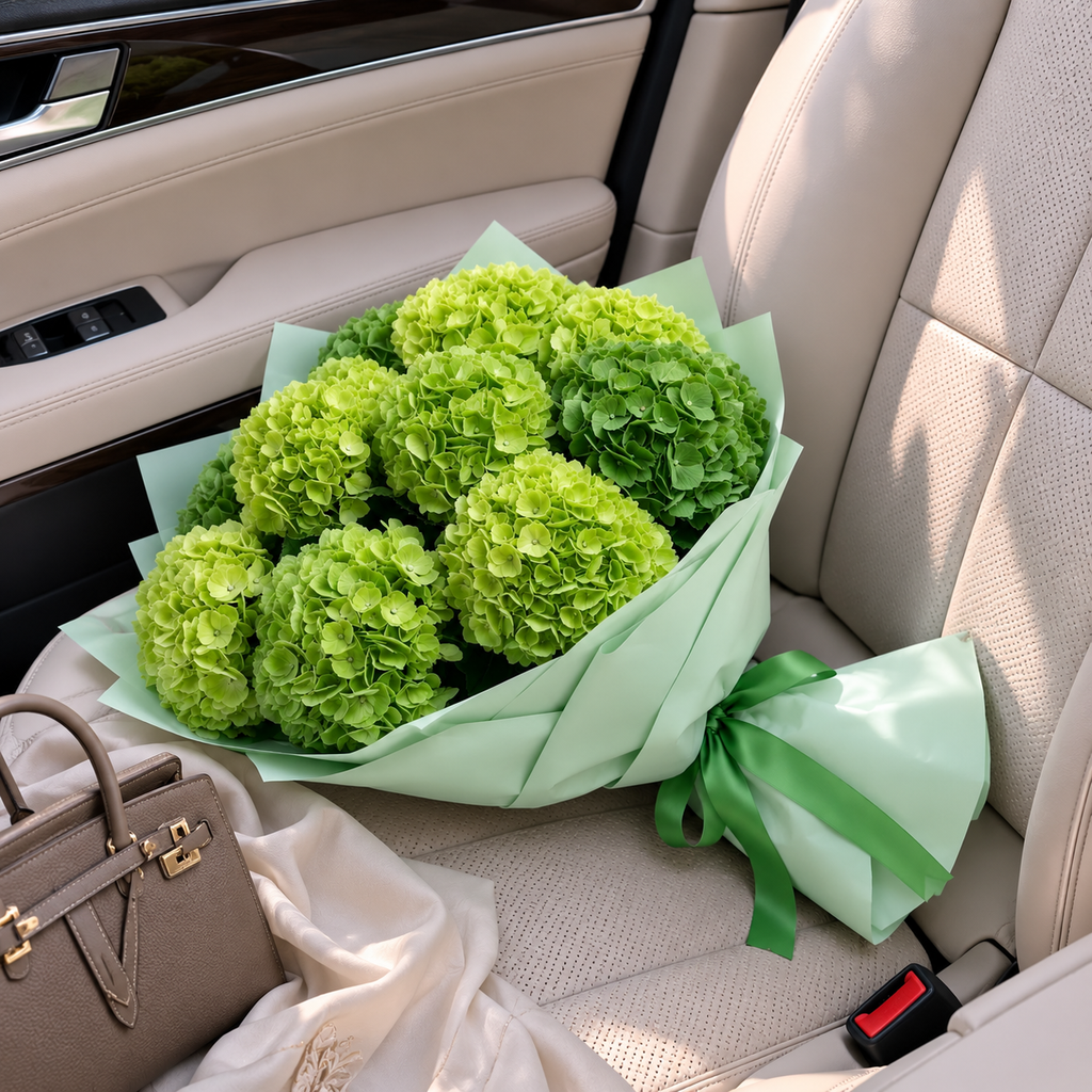 Emerald Glow – Green Hydrangea Bouquet