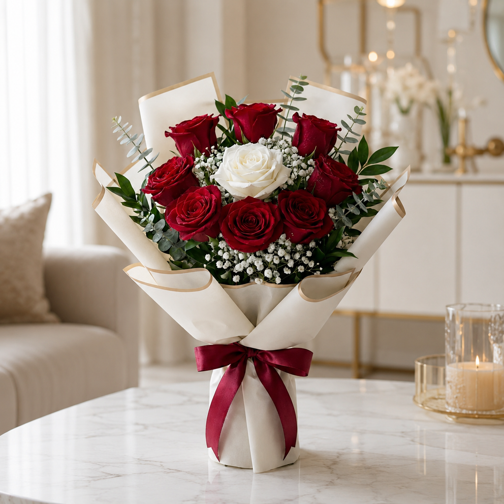 Heartfelt Red & White Rose Bouquet – photo 4