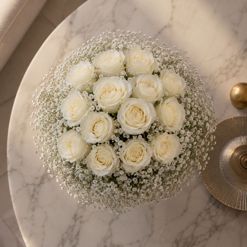Heavenly Bride – Classic White Rose Bridal Bouquet – photo 2