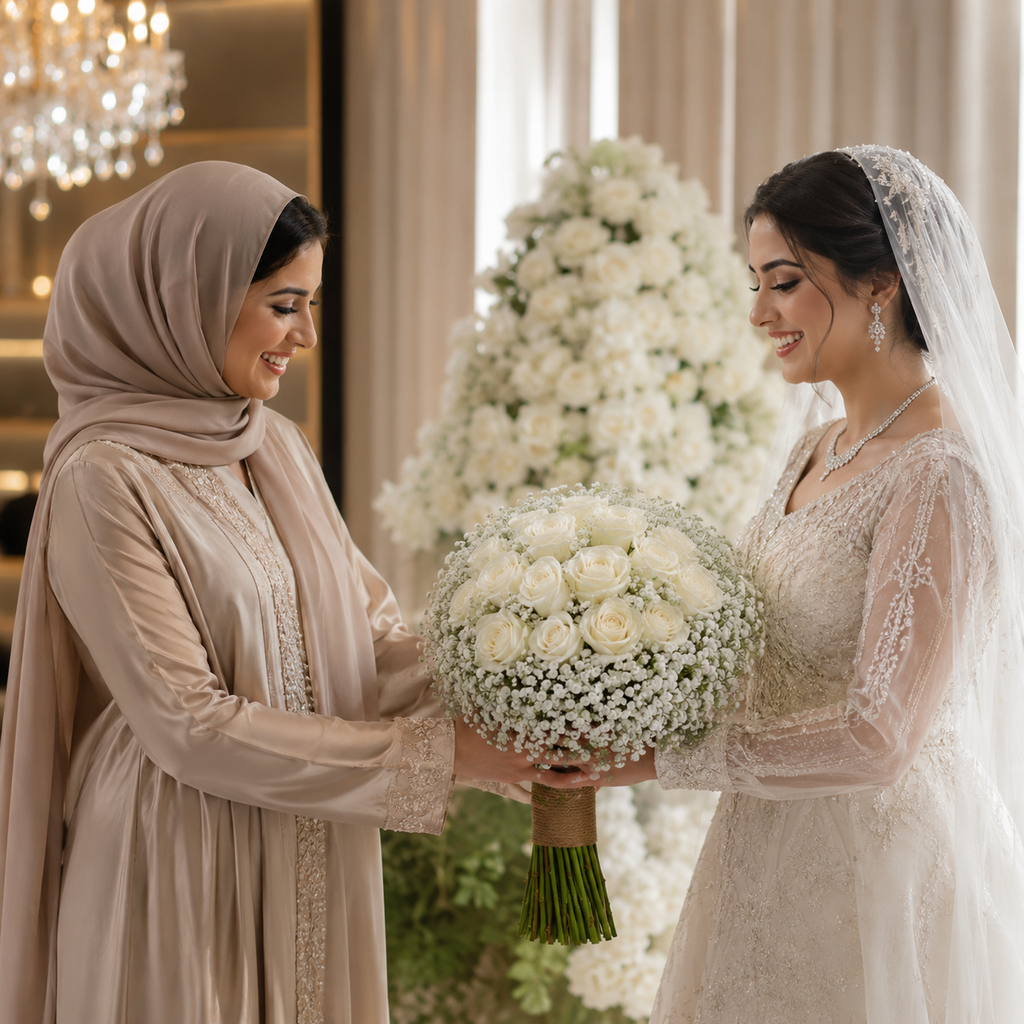 Heavenly Bride – Classic White Rose Bridal Bouquet – photo 5