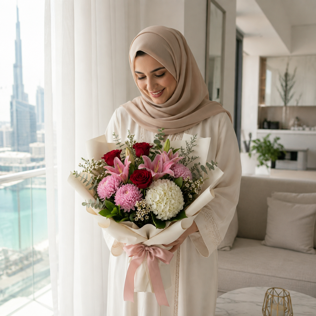 Luxury Mixed Flower Sorry Bouquet with Roses, Lilies & Hydrangea