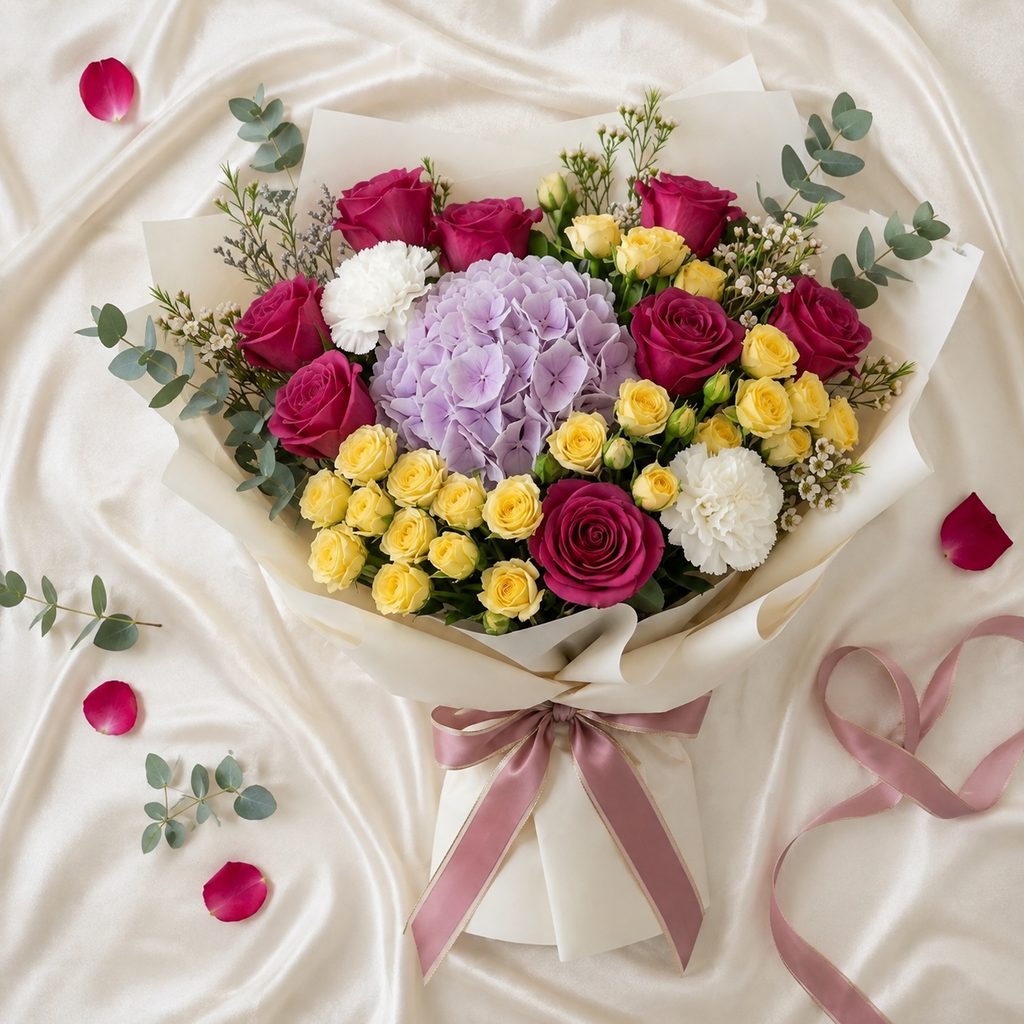 Miss You Bouquet with Roses & Hydrangea – photo 3