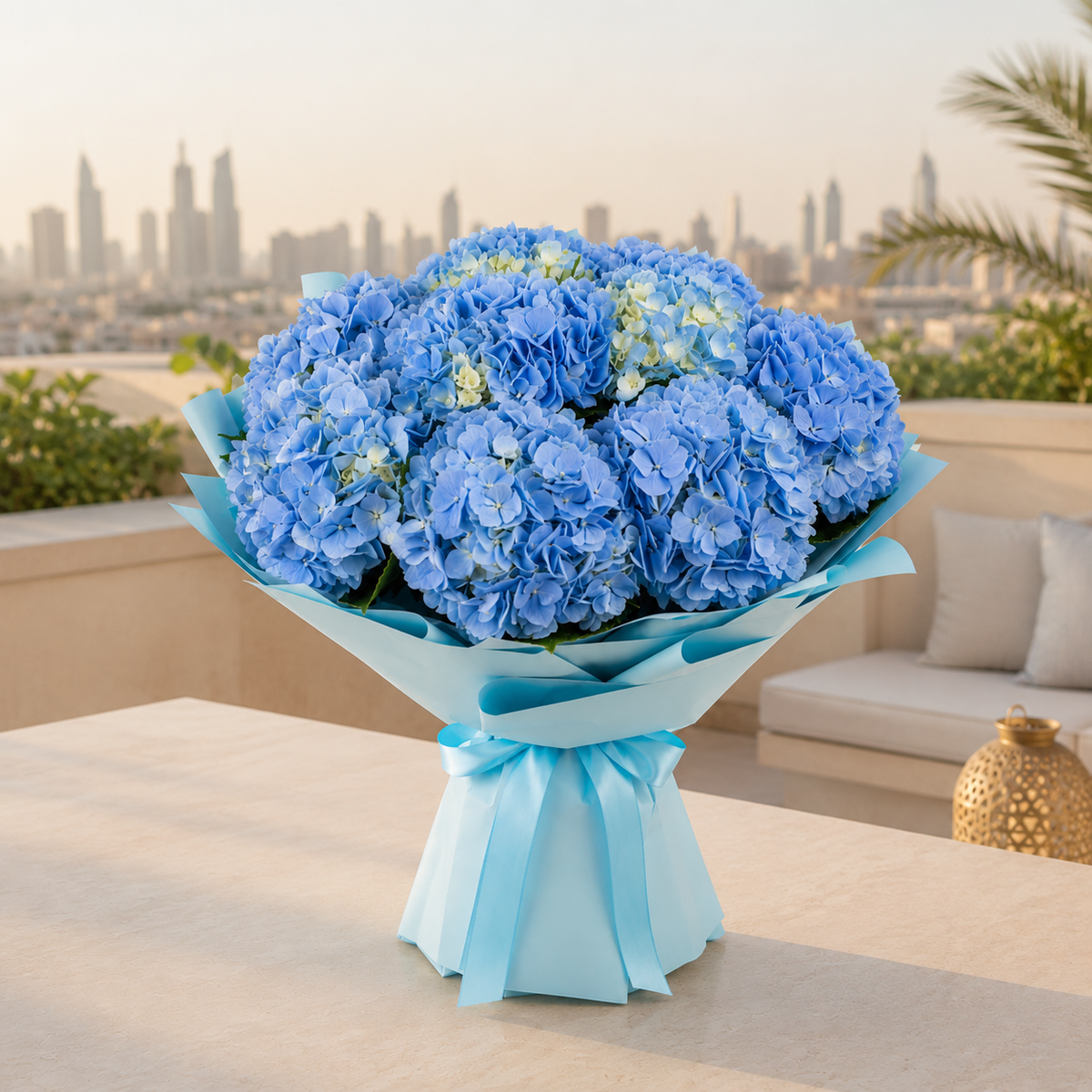 Ocean Breeze – Blue Hydrangea Bouquet
