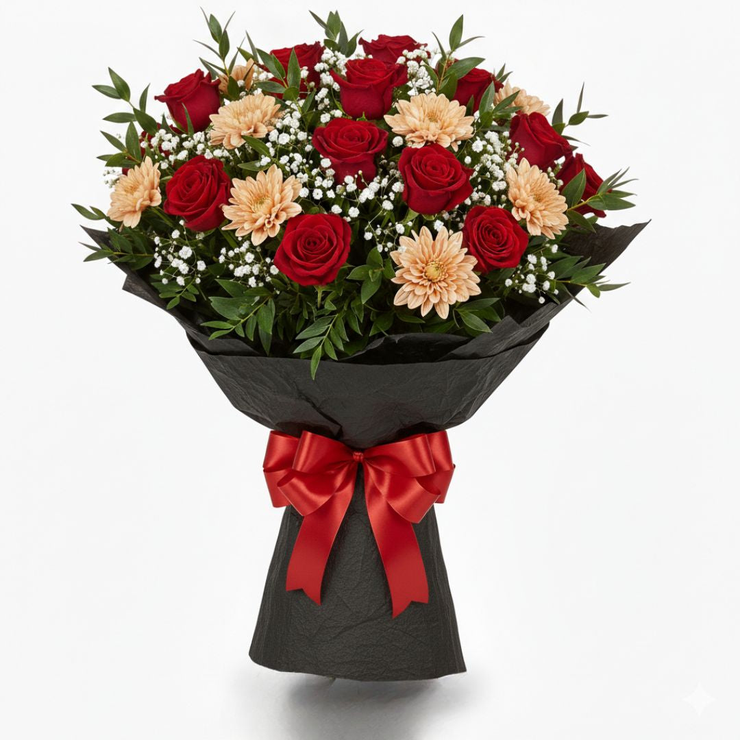 Peach Kiss by Black Petals Flowers