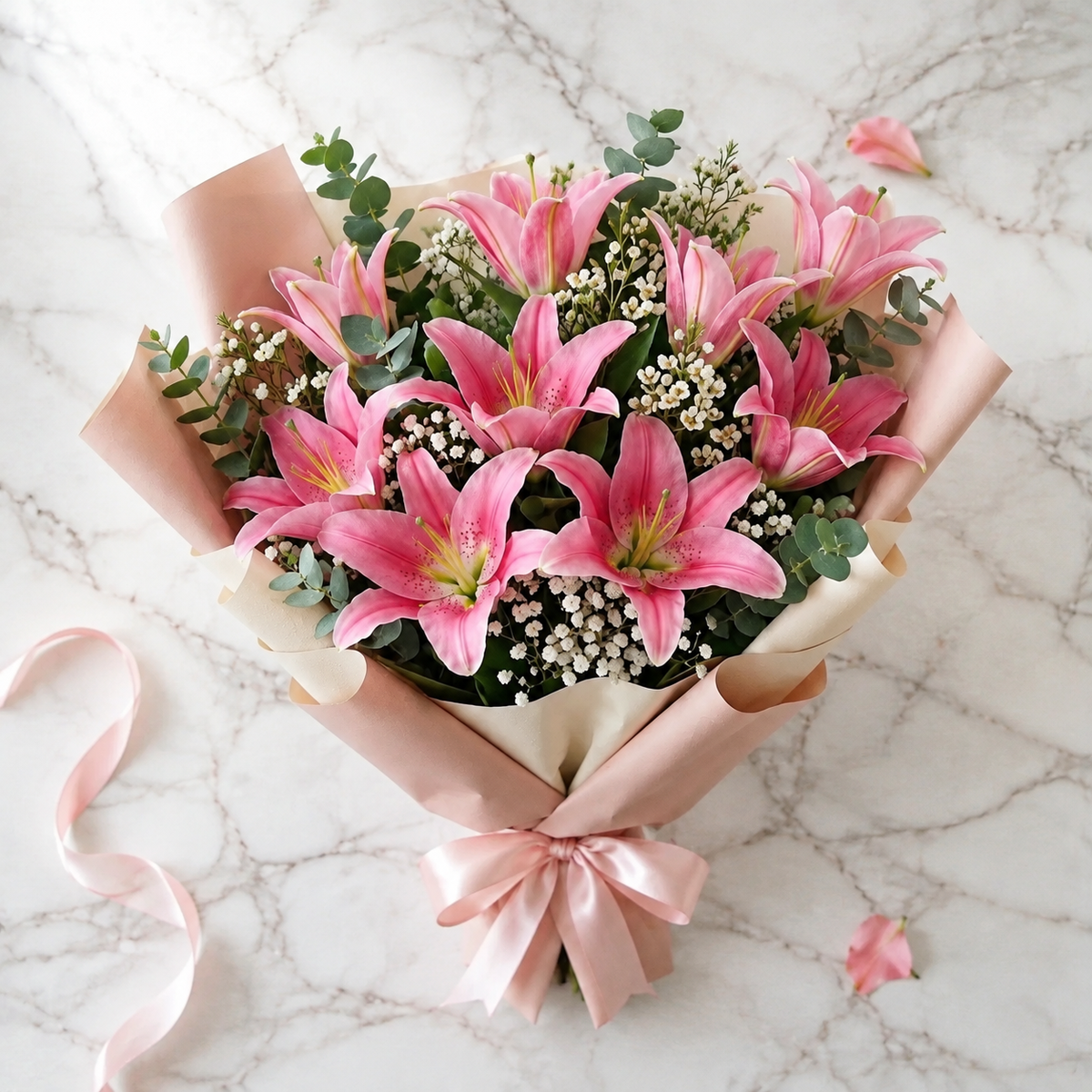 Pink Lilies Sorry Bouquet