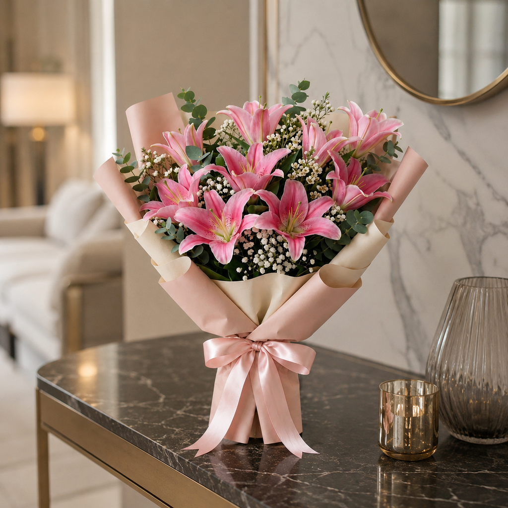 Pink Lilies Sorry Bouquet