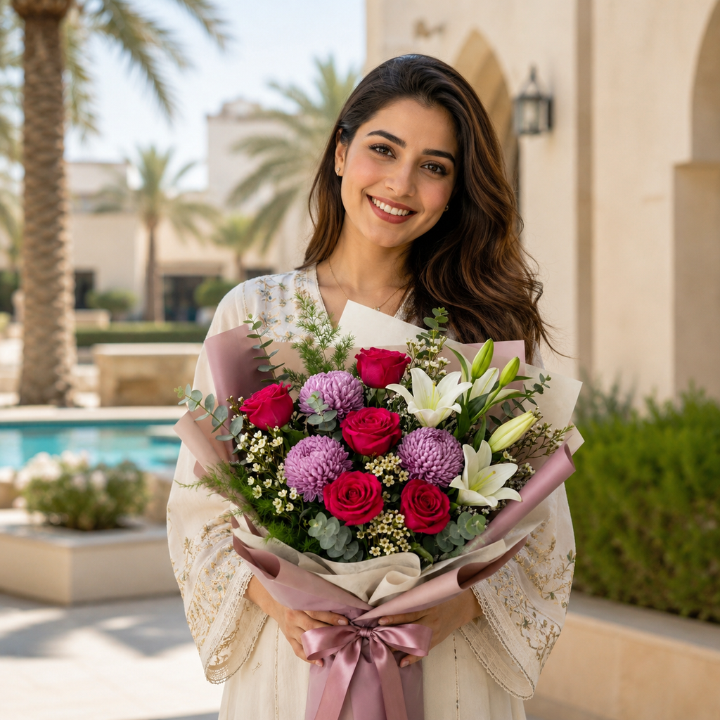 Pink Roses & White Lilies Bouquet for Everyday Moments – photo 6
