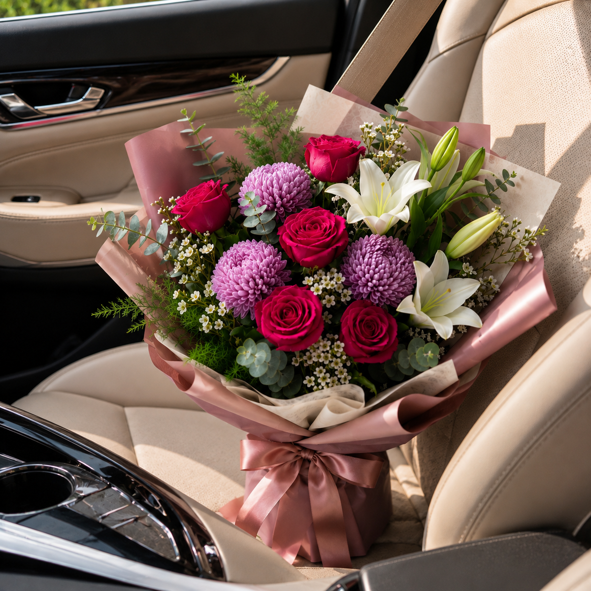 Pink Roses & White Lilies Bouquet for Everyday Moments – photo 4