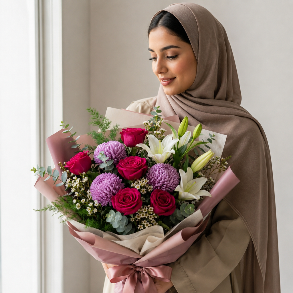 Pink Roses & White Lilies Bouquet for Everyday Moments – photo 5