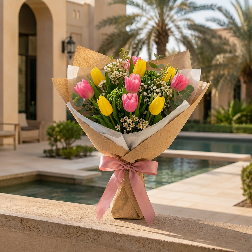 Pretty Pink & Yellow Tulip Bouquet for a Sweet Surprise – photo 3