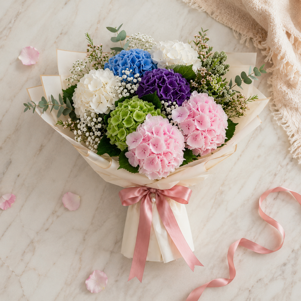 Rainbow Hydrangea Bouquet for a Thoughtful Surprise – photo 2