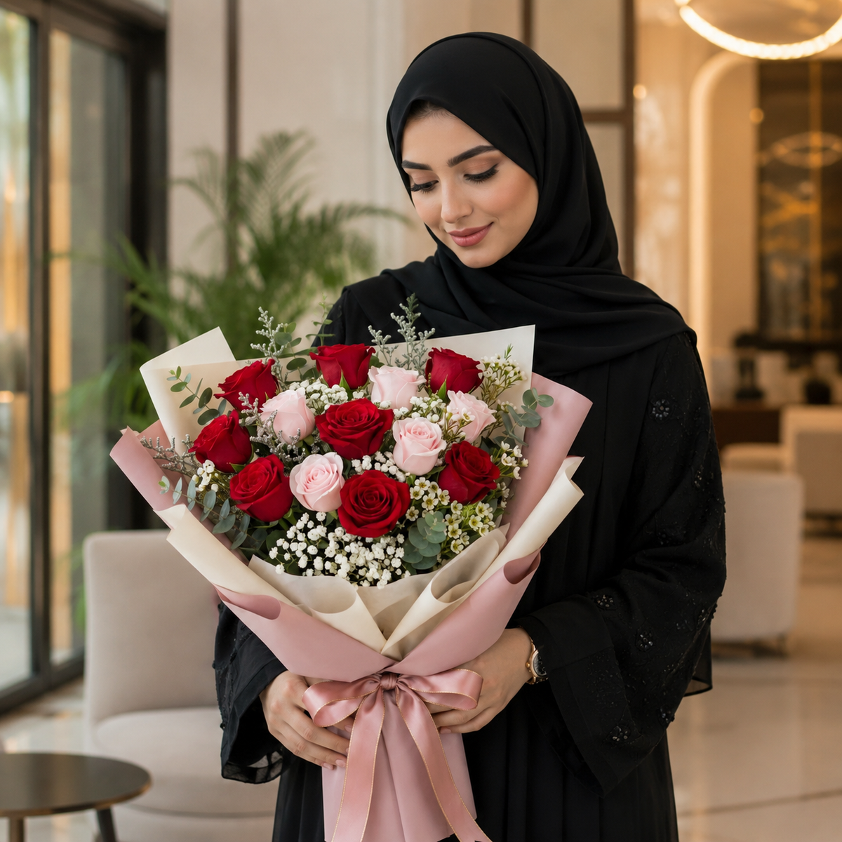 Romantic Red & Pink Roses I'm Sorry Bouquet