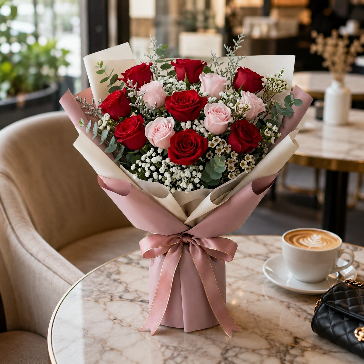 Romantic Red & Pink Roses I'm Sorry Bouquet