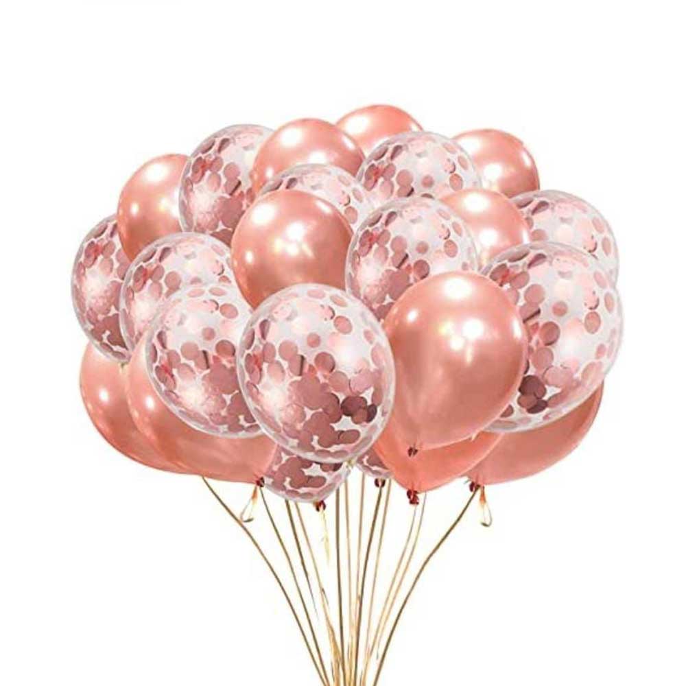 Rose gold Confetti  Balloon Set