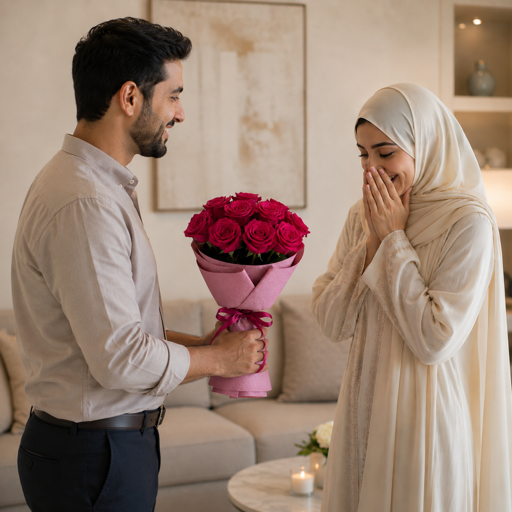 Rosy Gratitude with 11 Pink Roses