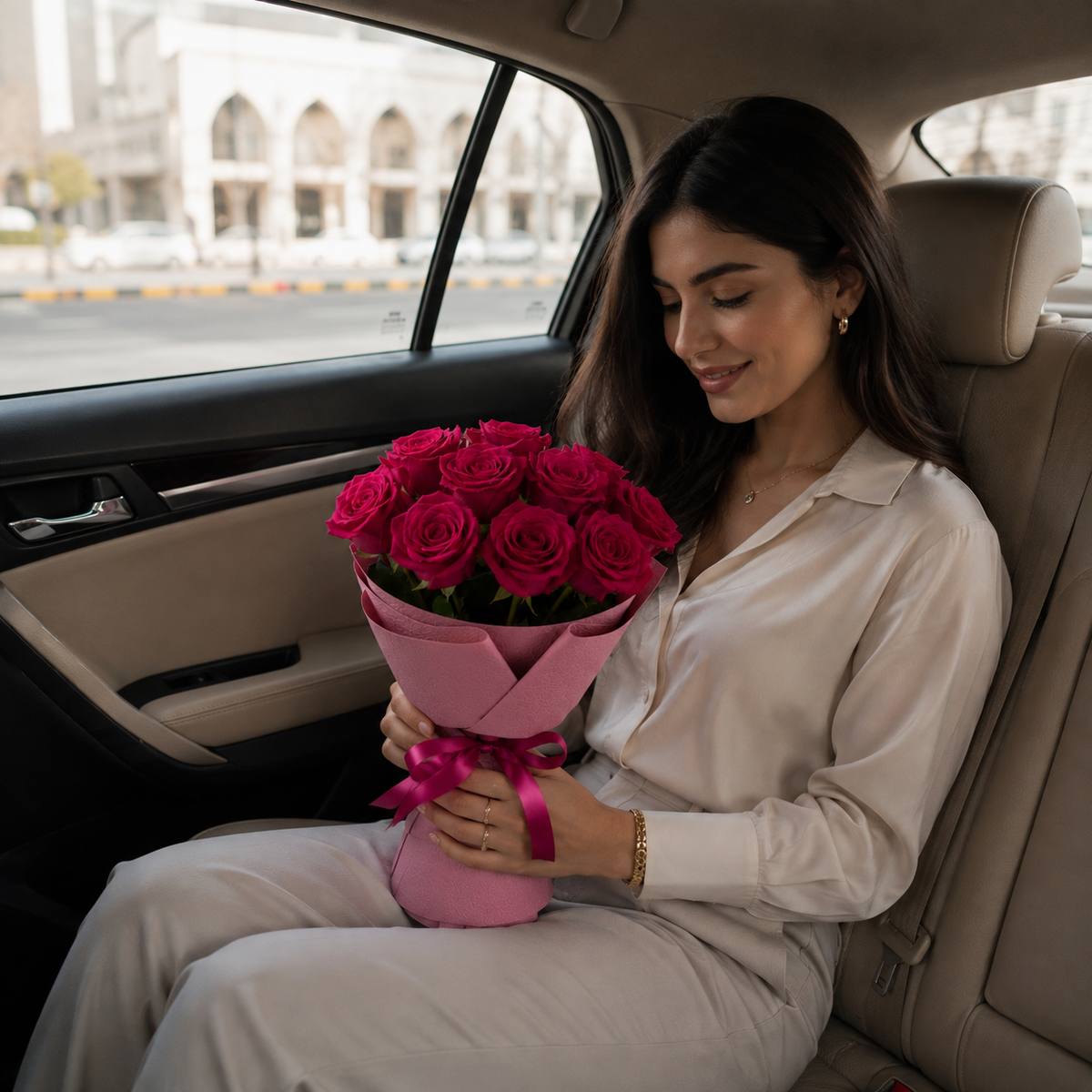 Rosy Gratitude with 11 Pink Roses