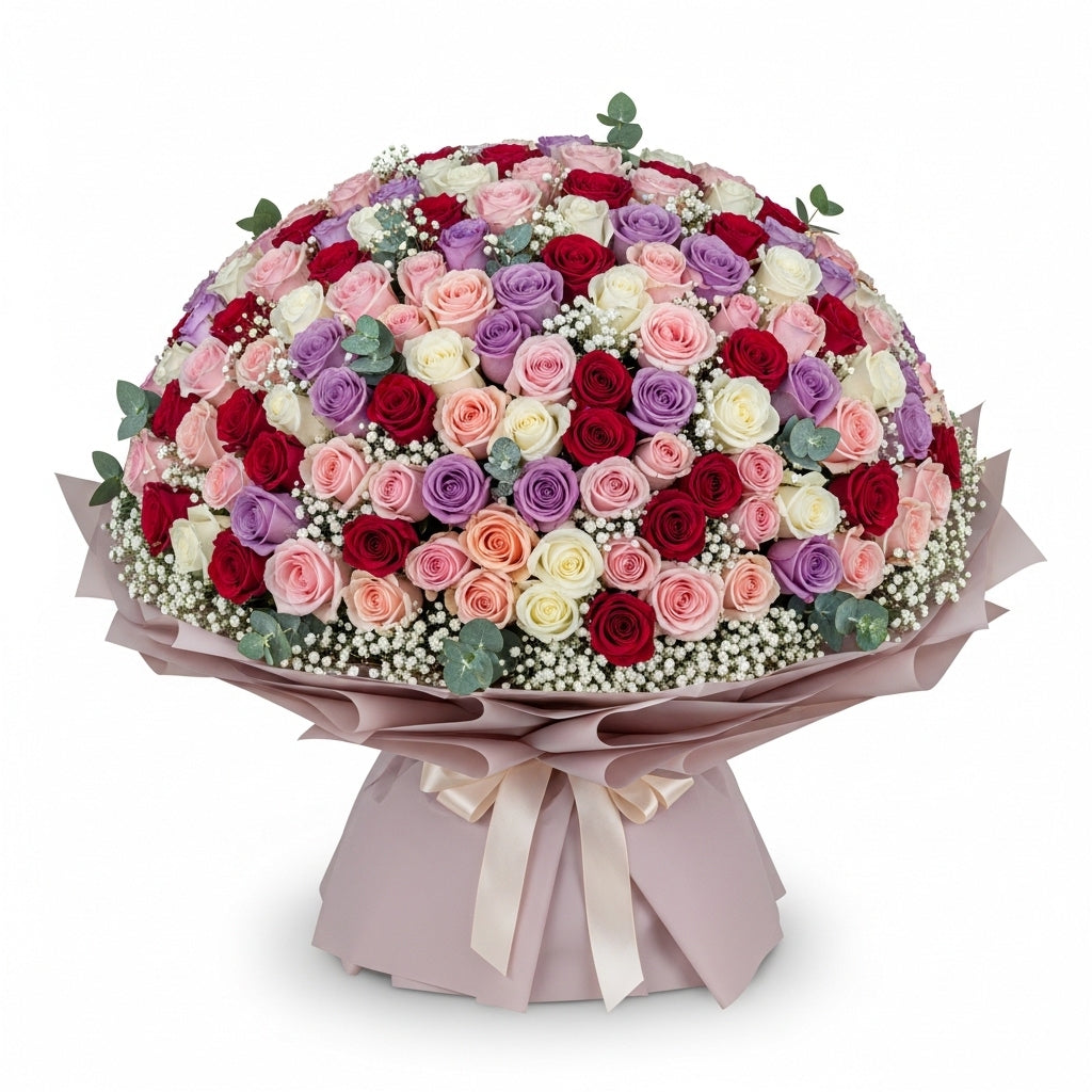 Royal Mix – Luxury Mixed Roses Bouquet by Black Petals Flowers