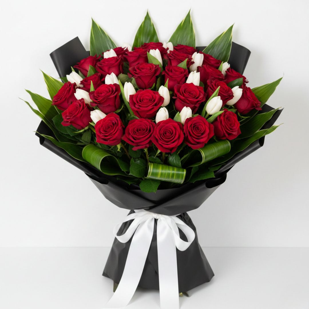 Ruby & Pearl - Valentine's Special by Black Petals Flowers