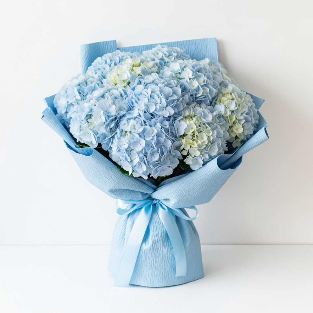 Gentle Sky – Sky Blue Hydrangea Bouquet