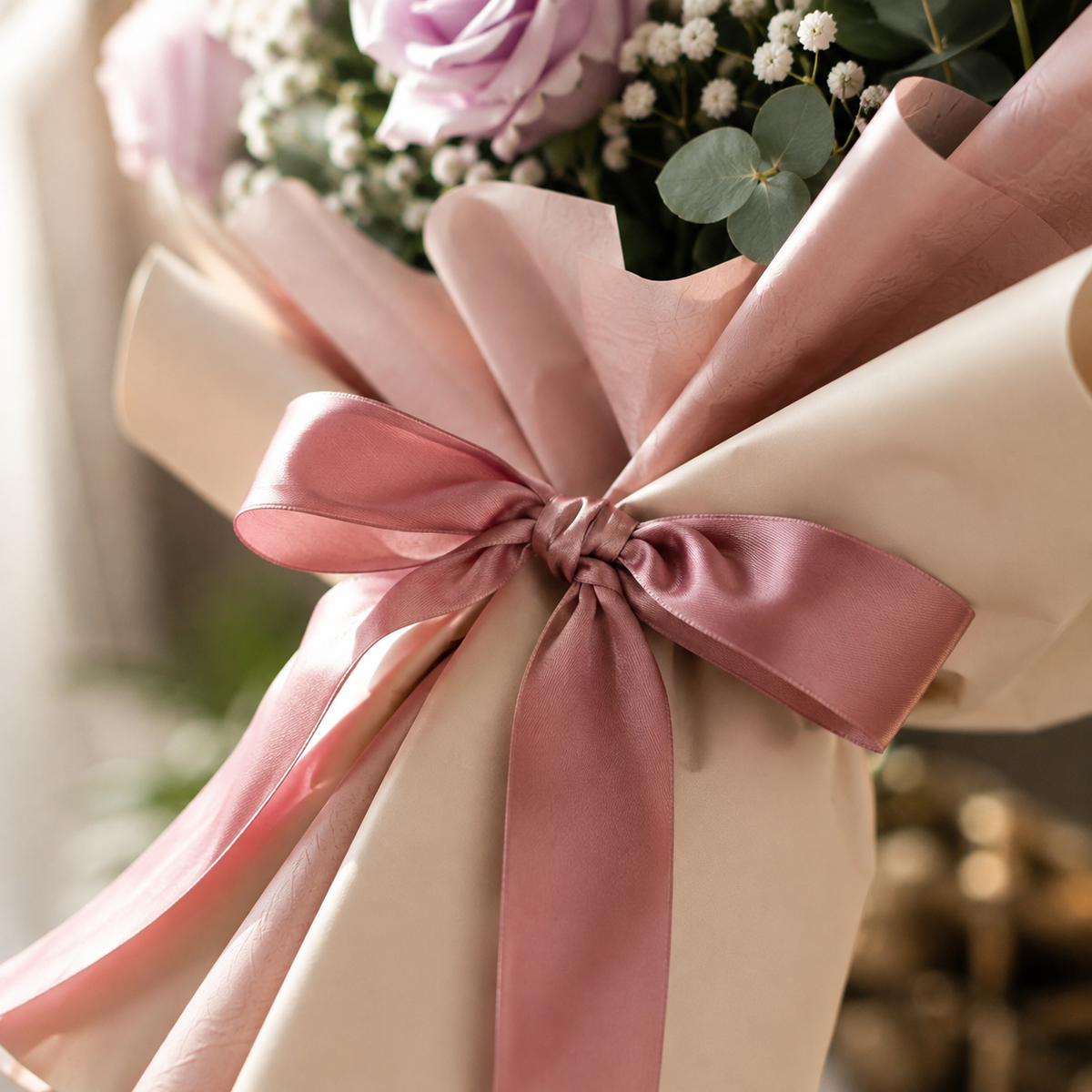 Sorry Bouquet with Purple Roses & Pink Lilies