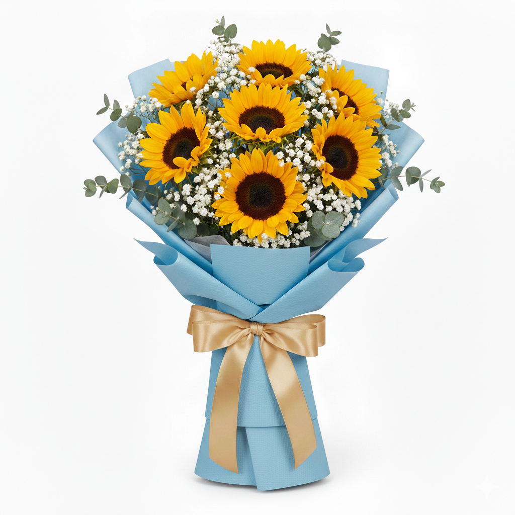 Sunshine Surprise – Birthday Sunflower Arrangement by Black Petals Flowers