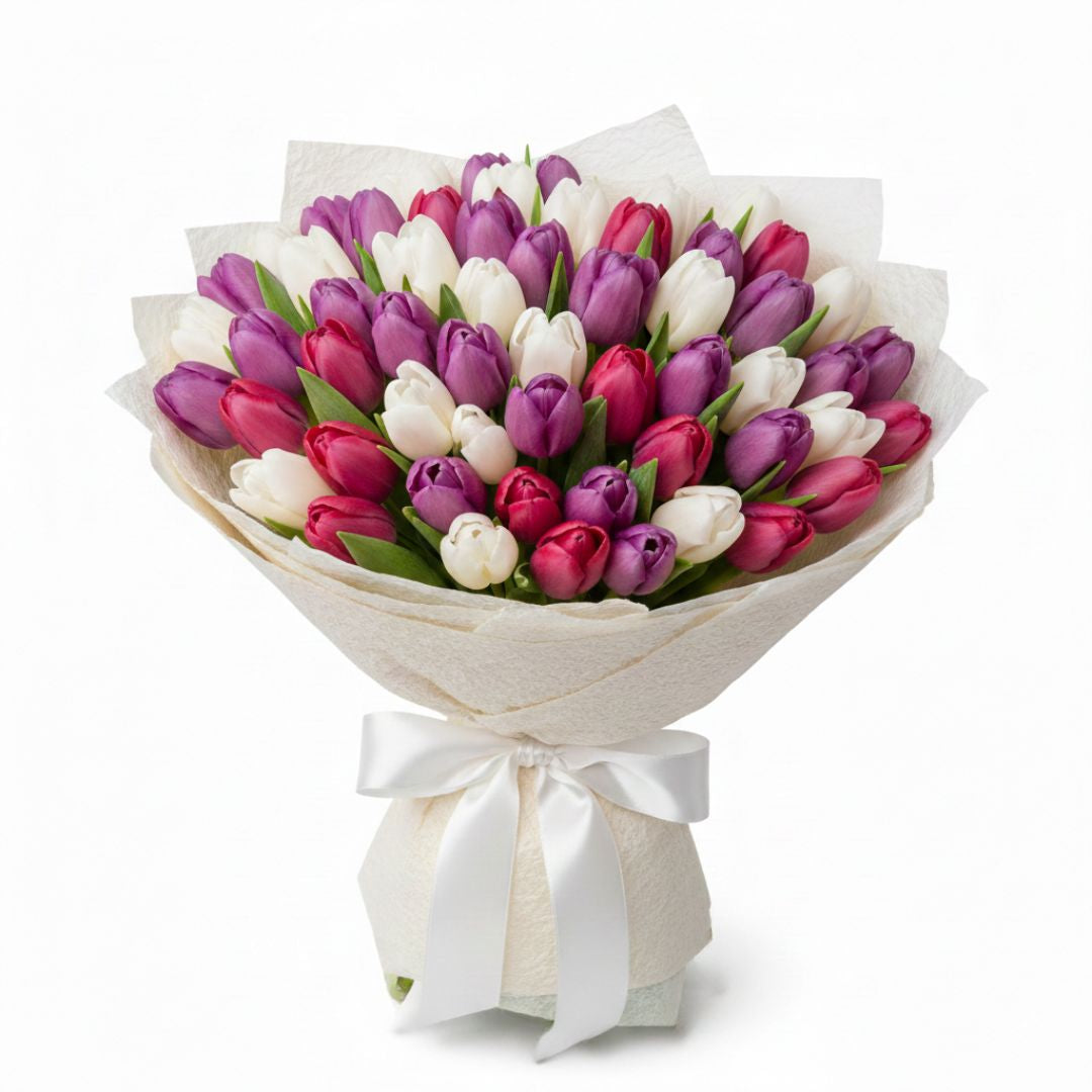 Tulip Harmony – Mixed Color Tulips Bouquet for Birthday