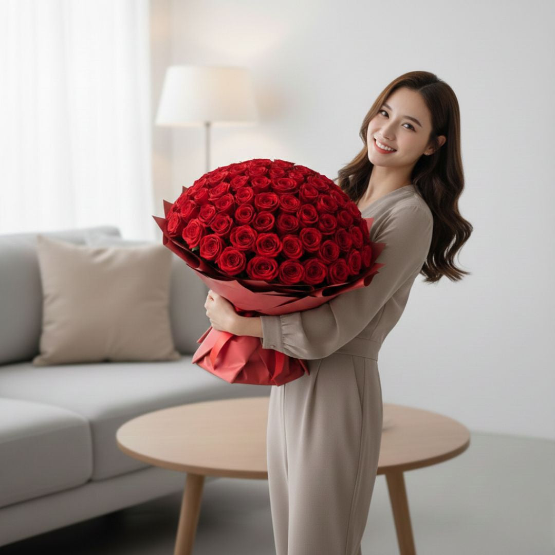 Valentine Magic - 300 Red Roses