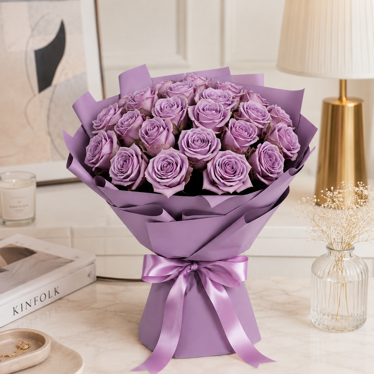 Violet Regards-21 Purple Roses