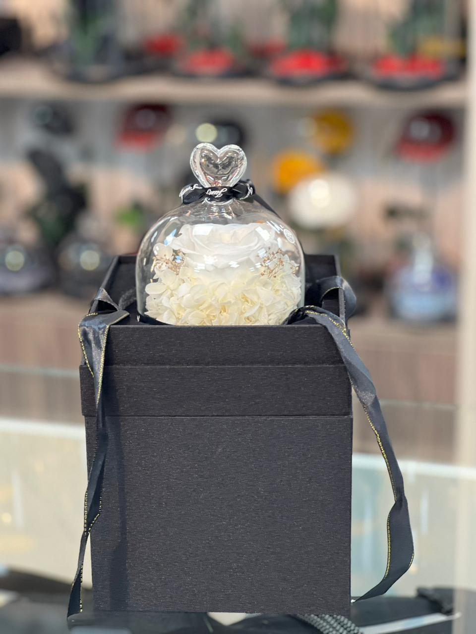 Forever Pure – Mini White Preserved Rose