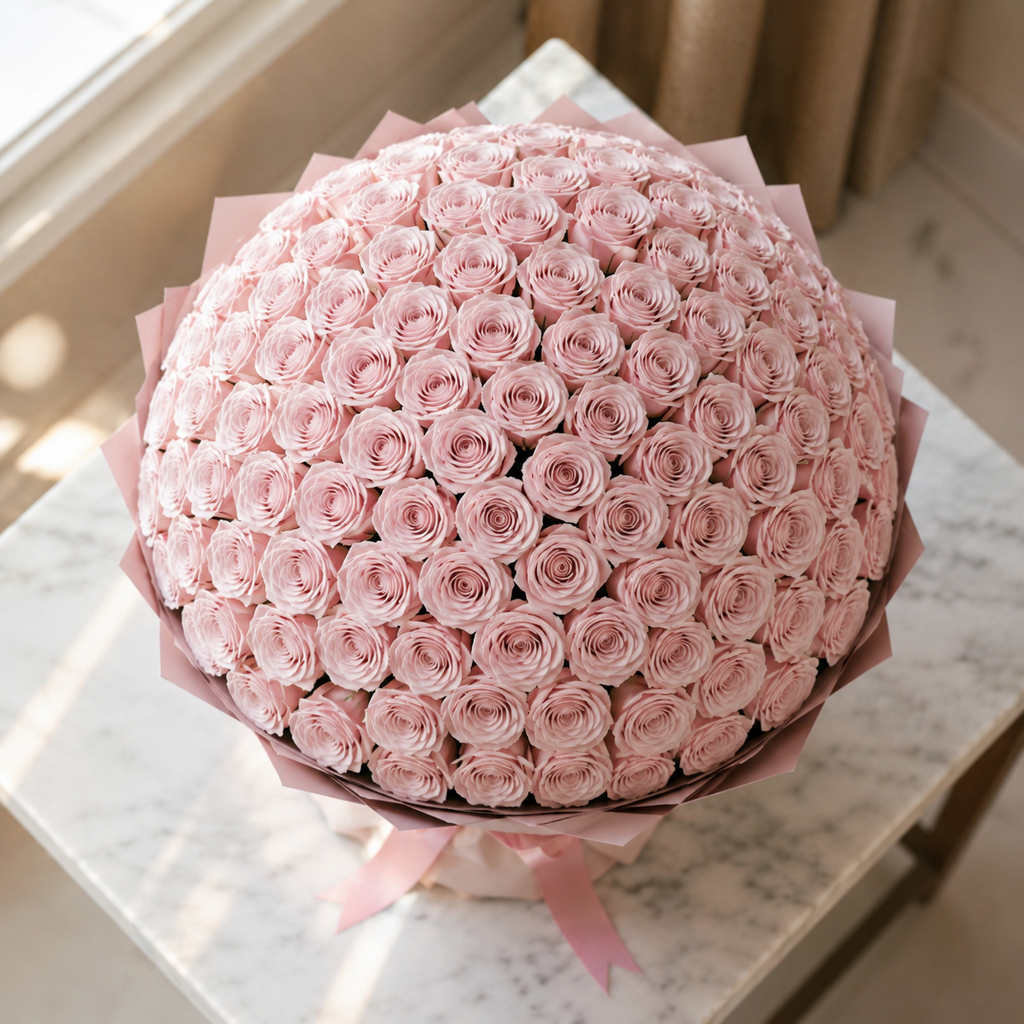 Sweet Surprise of 500 Light Pink Flowers For Her