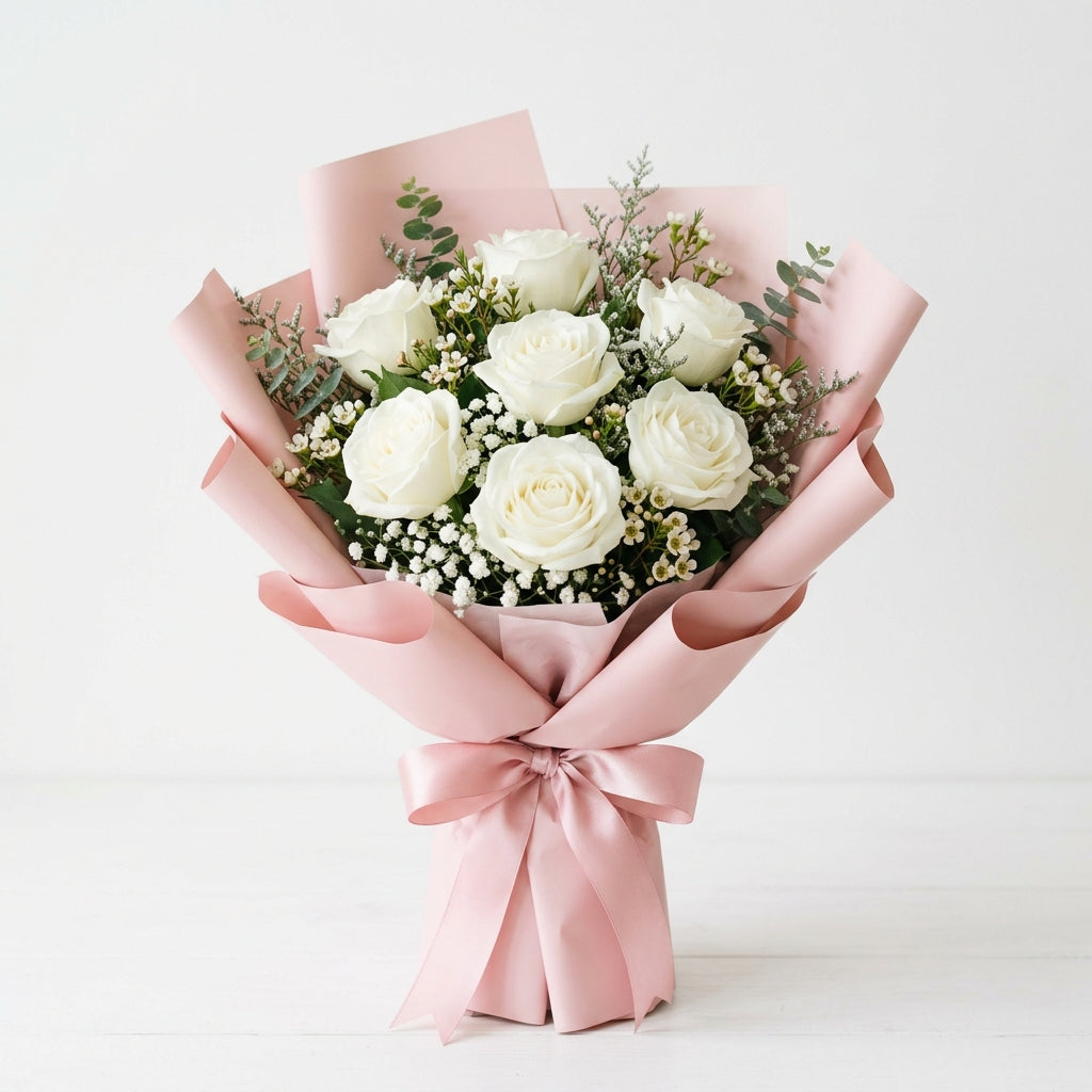 Sorry Bouquet of White Roses