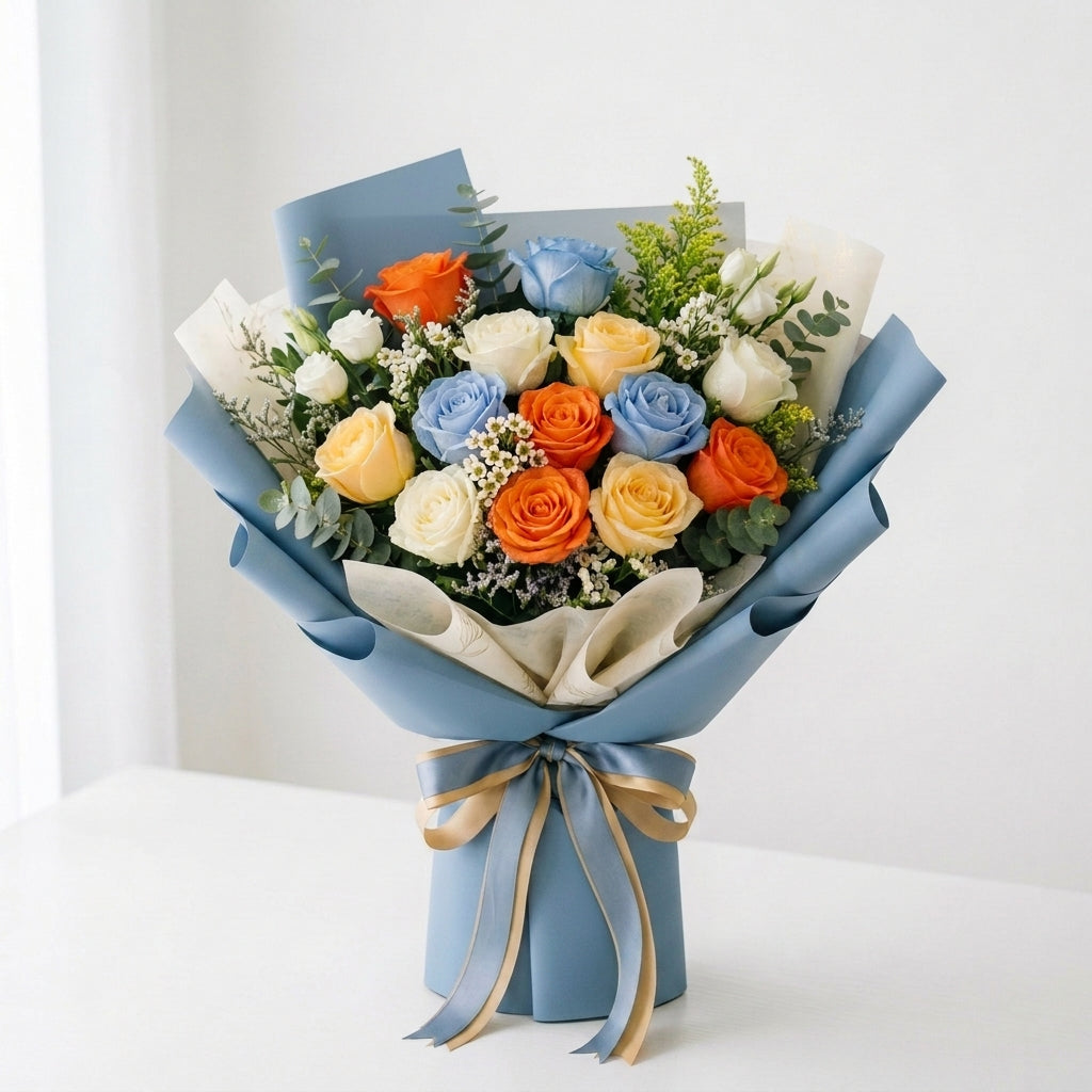 Vibrant Mixed Rose Bouquet to Brighten Any Day