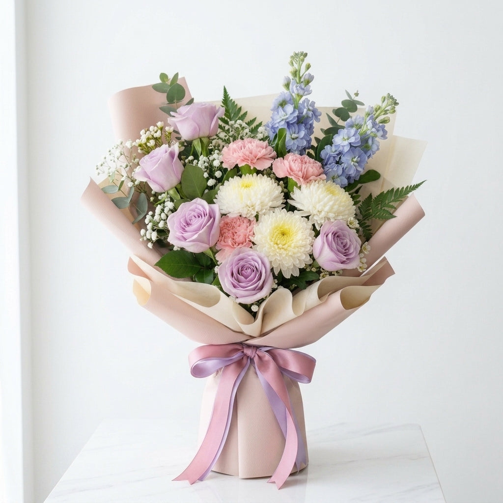 Teacher’s Day Purple Roses & Mixed Floral Appreciation Bouquet