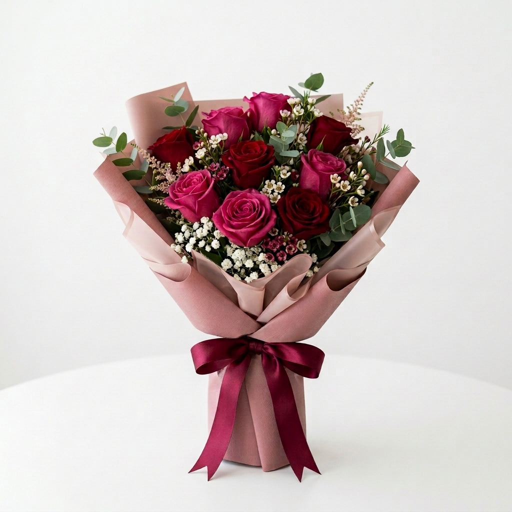 Eid Al Adha Pink & Red Roses Celebration Bouquet