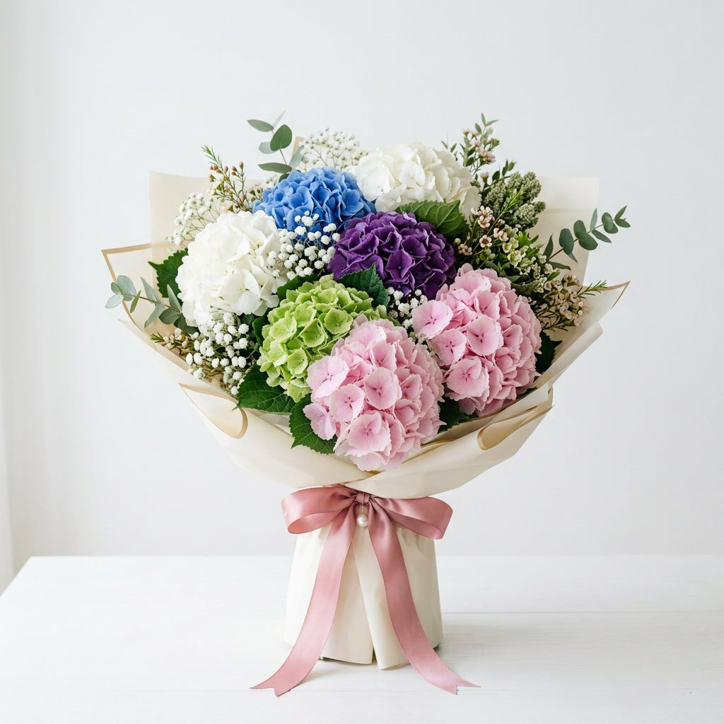 Chic Pink & Purple Roses New Year Bouquet