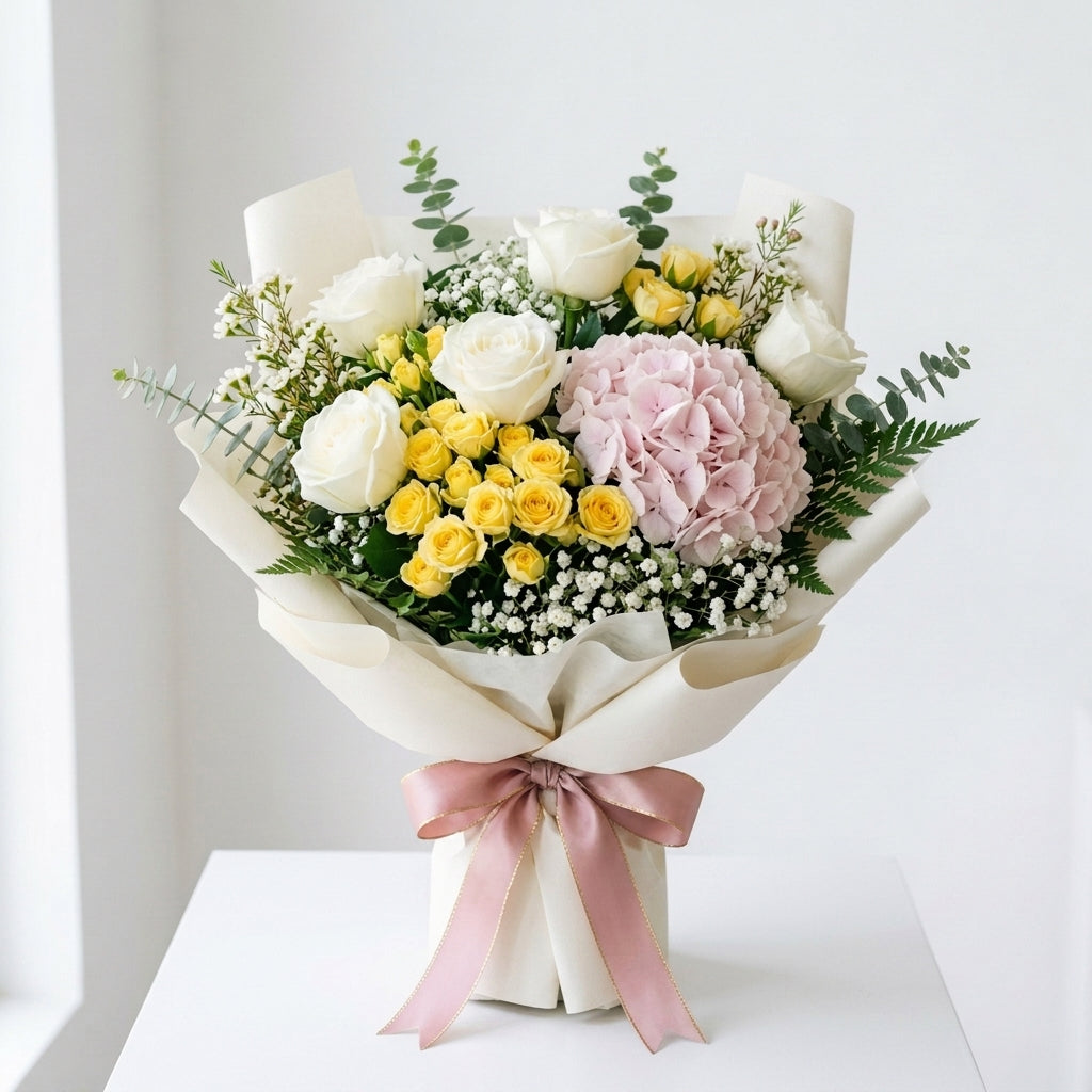 Roses & Hydrangea Sorry Bouquet